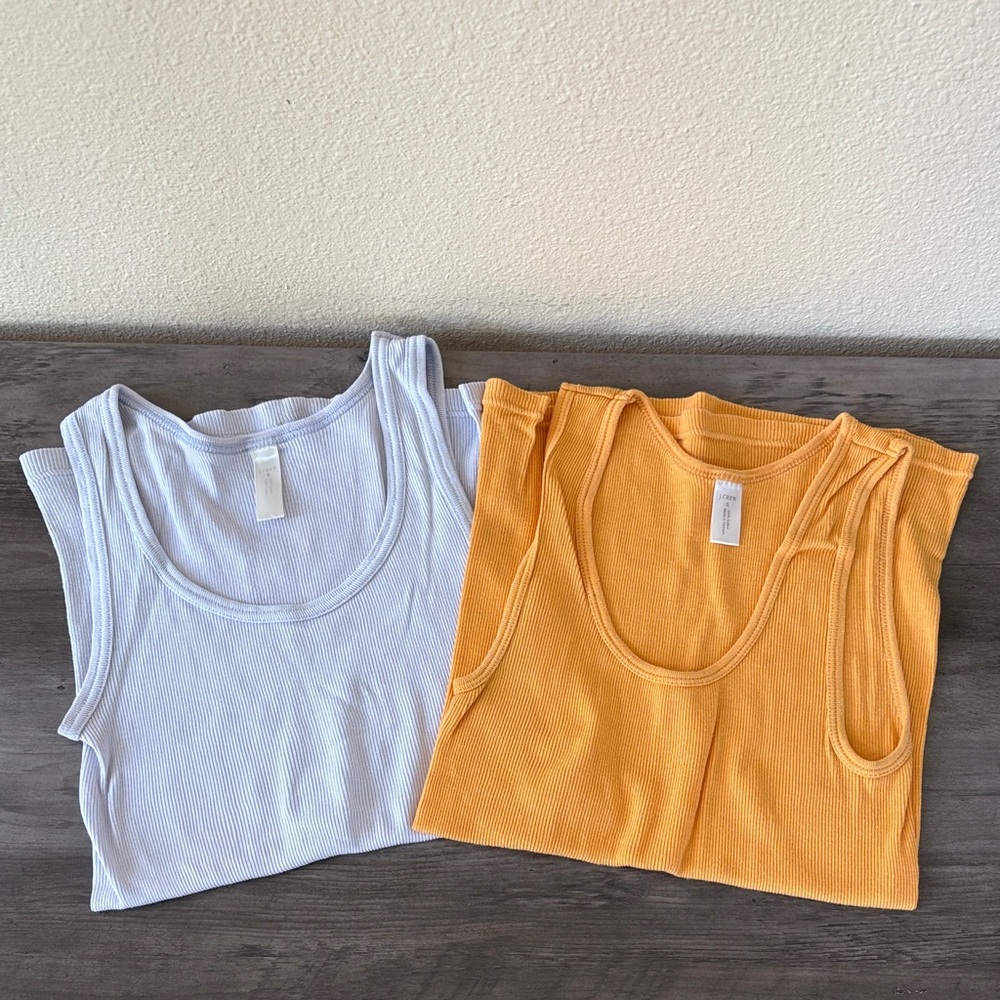 J. Crew (2) Bundle Tank Tops Size Small Orange & Light Purple/Gray - Picture 2 of 10
